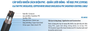 Cáp điều khiển cách điện quấn lưới đồng bọc PVC 8Cx0.75mm2 Taihan